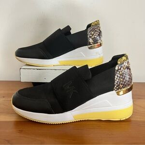 Michael Kors Felix Trainer Extreme Snakeskin Mesh Sneakers Shoes Size 6.5 M